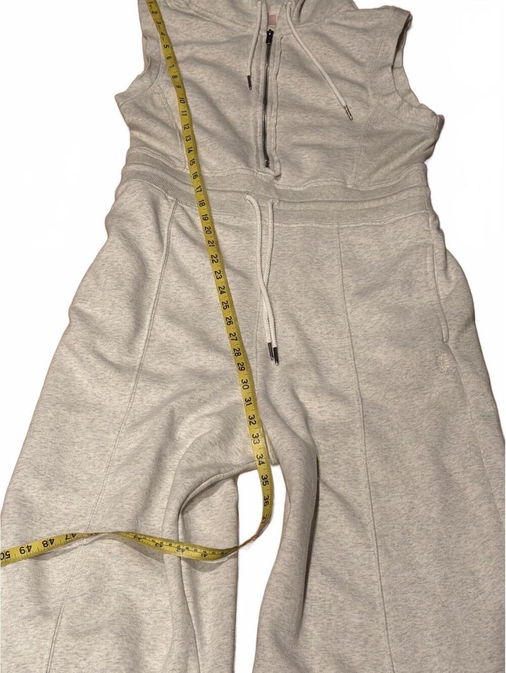 Free People Movement "Making It" Jumpsuit Womens XL Gray Fleece Cozy Pockets - Picture 10 of 12